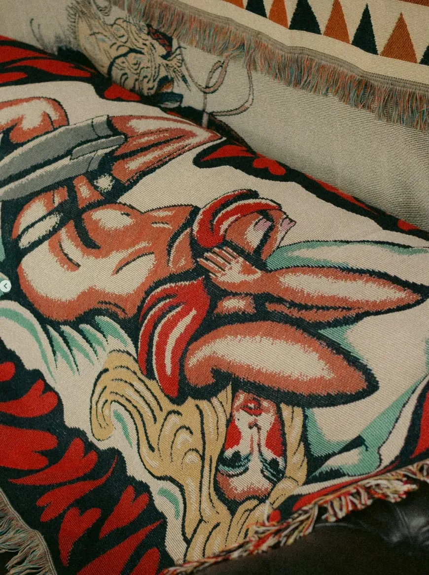 Woven cowgirl blanket